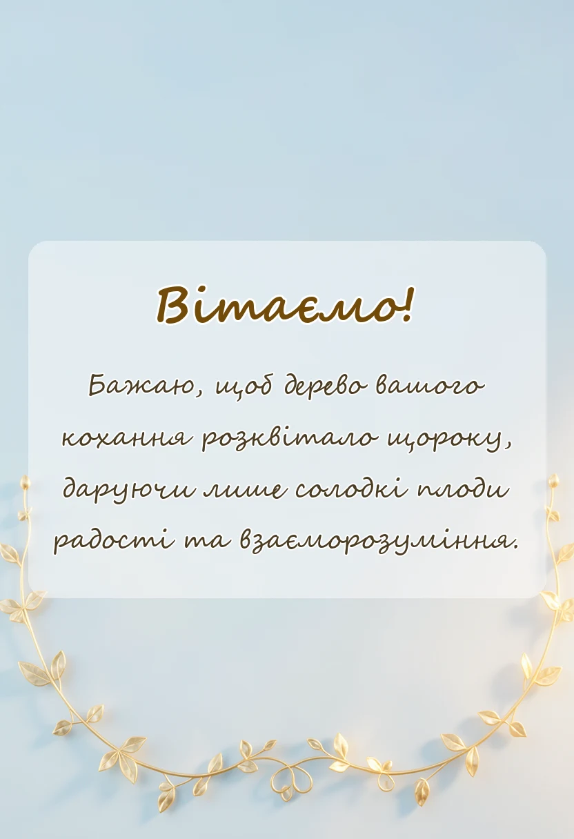 вітальна листівка - дерев'яне весілля привітання