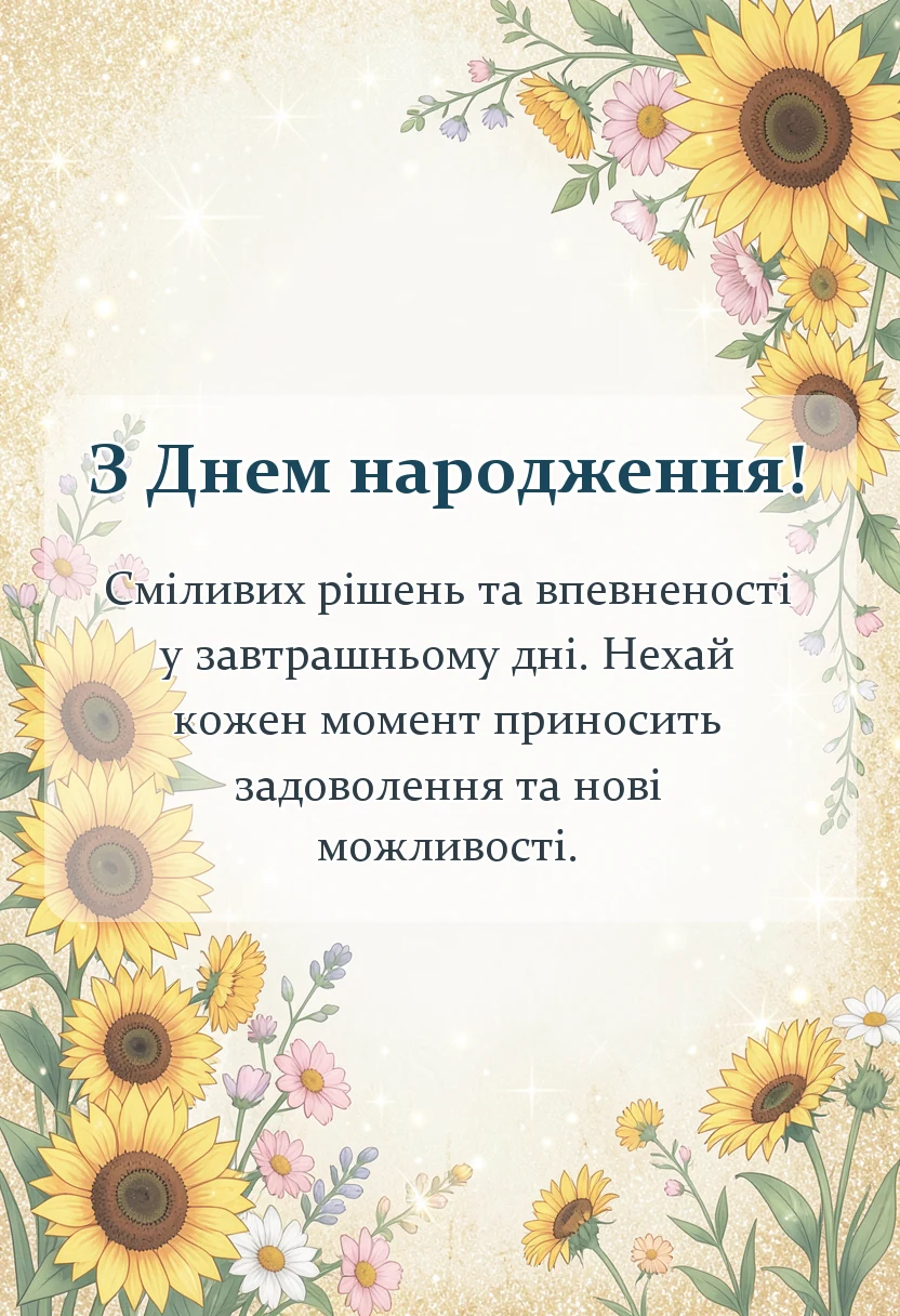 вітальна листівка - привітання з днем народження чоловіку