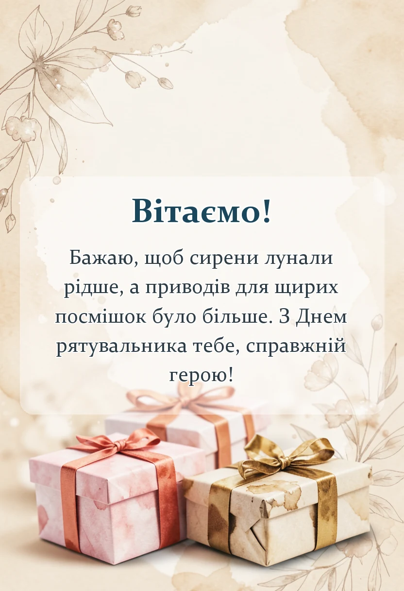 вітальна листівка - привітання з днем рятувальника