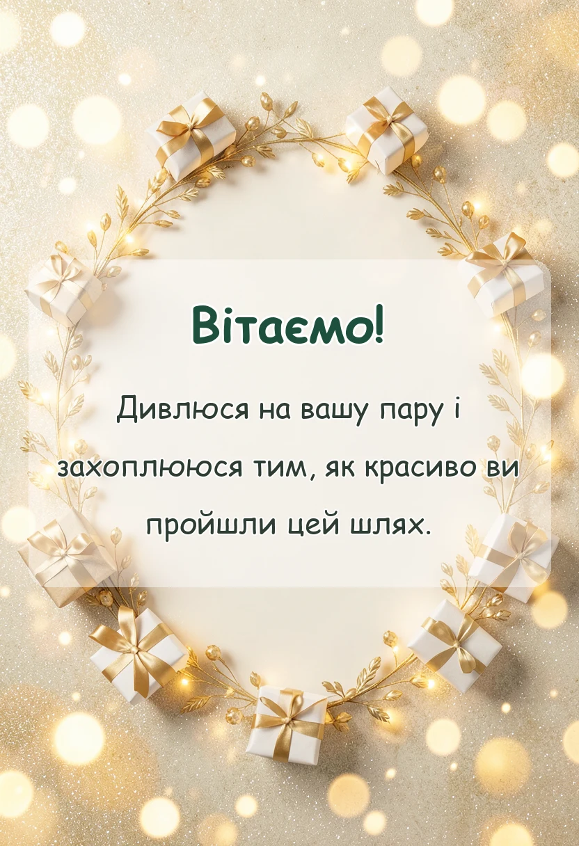 унікальна листівка - привітання з оксамитовим ювілеєм весілля своїми словами