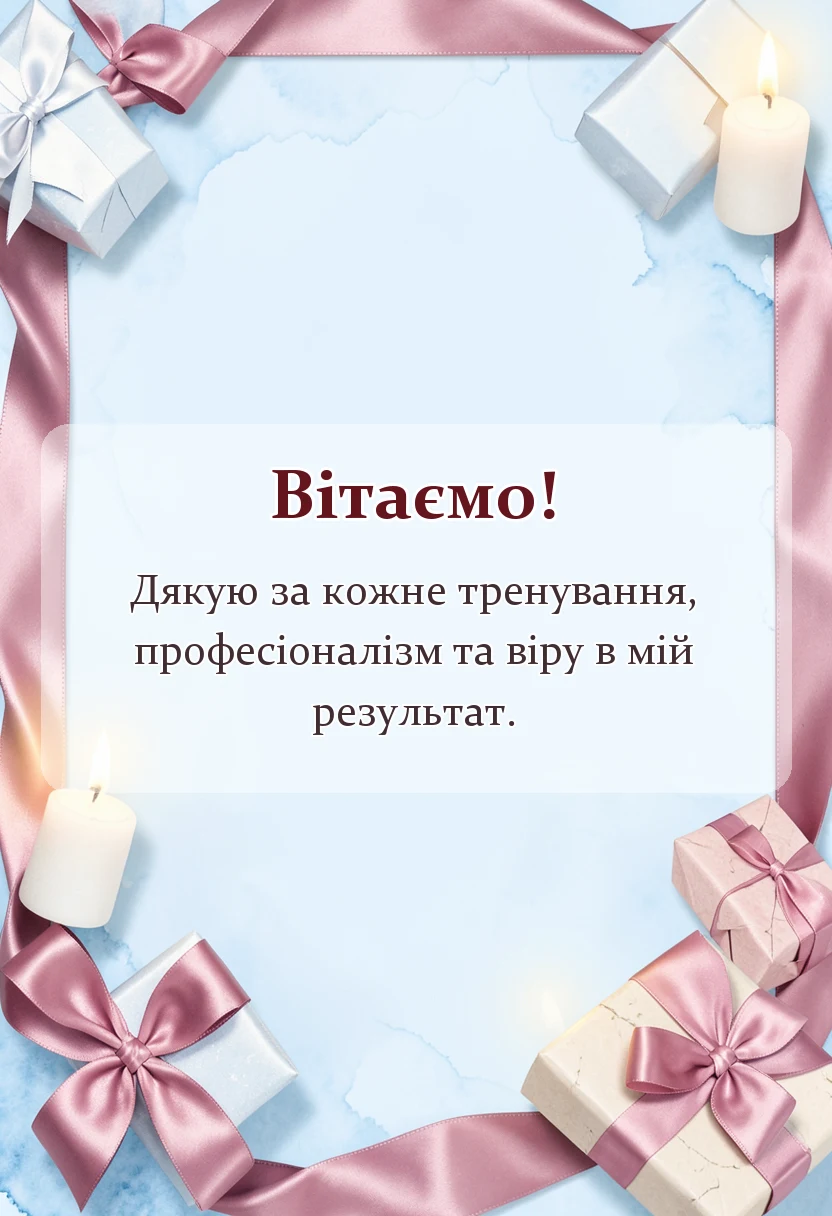 святкова картинка: слова подяки тренеру