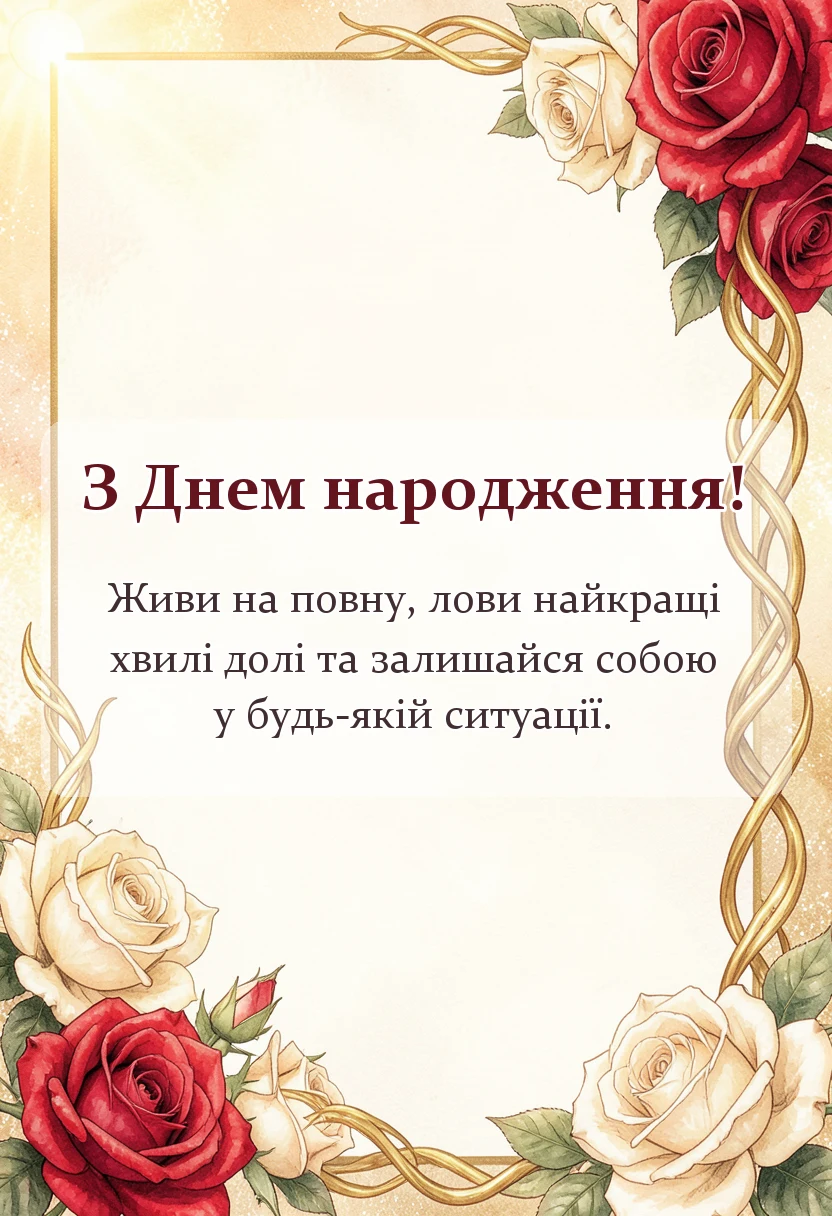 унікальна листівка - креативні привітання з днем народження