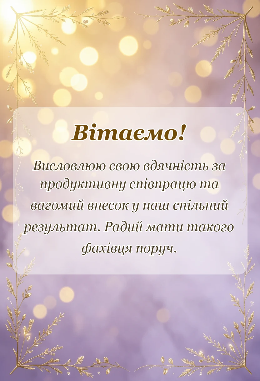 унікальна листівка - подяка колезі за роботу