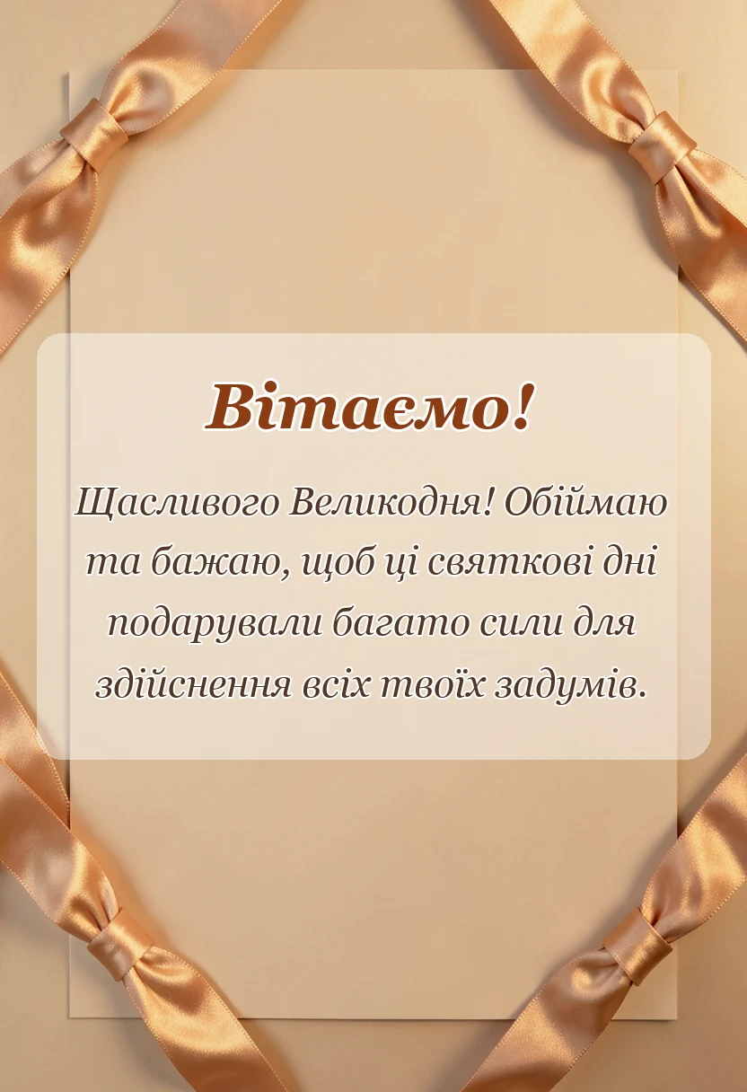 красива листівка: привітання з великоднем в прозі