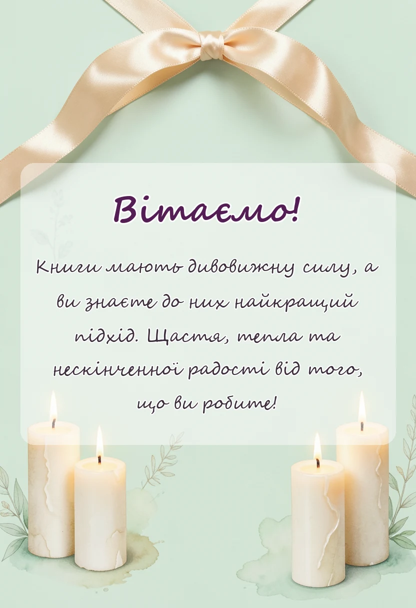 святкова картинка: привітання з днем бібліотекаря вірші