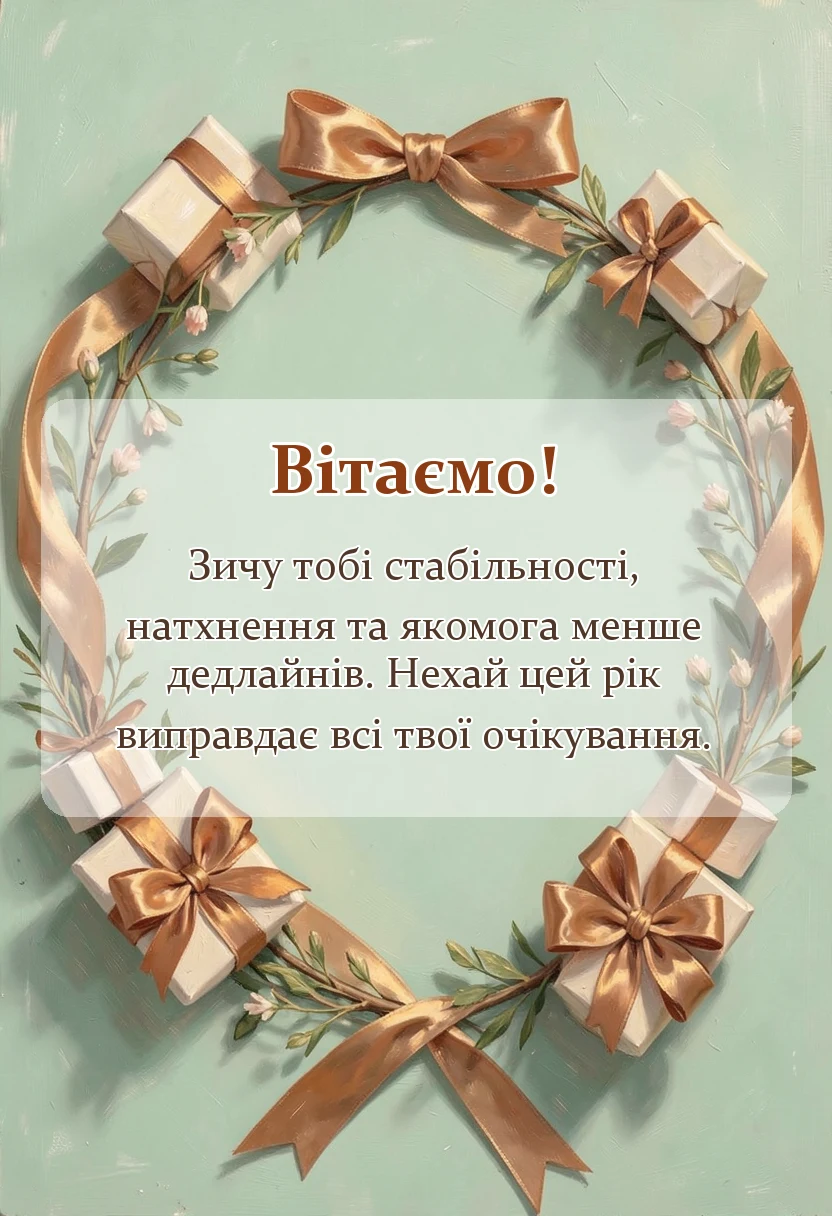 вітальна листівка - картинки колег з новим роком своїми словами