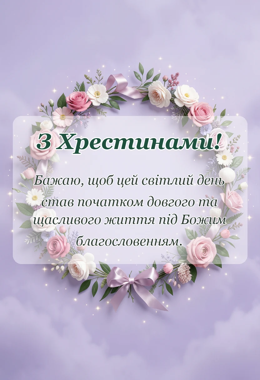 унікальна листівка - привітання на хрестини своїми словами
