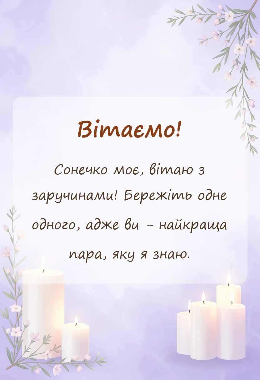 унікальна листівка - картинки з заручинами від мами