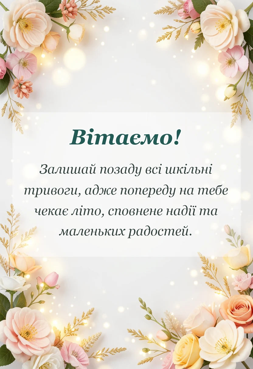 святкова картинка: привітання з останнім дзвоником під час війни
