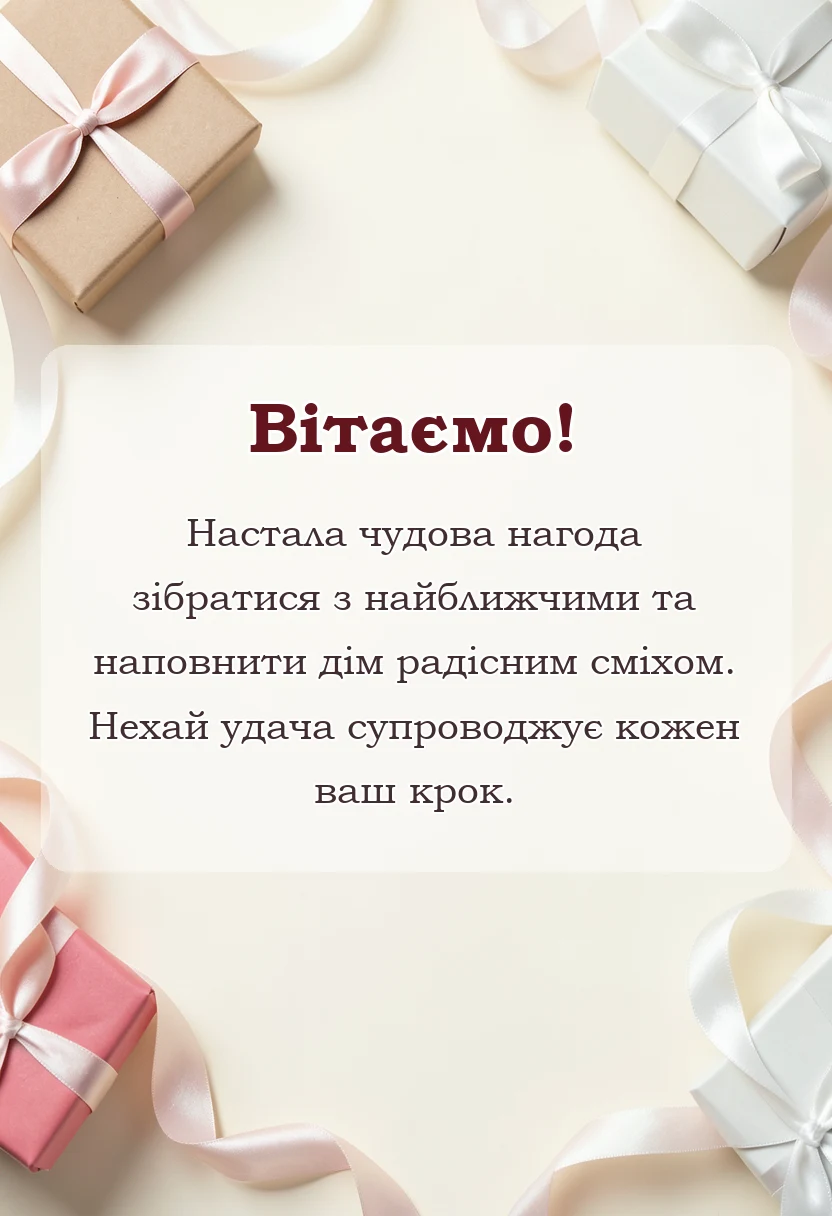 листівка з побажанням - привітання зі старим новим роком українською мовою