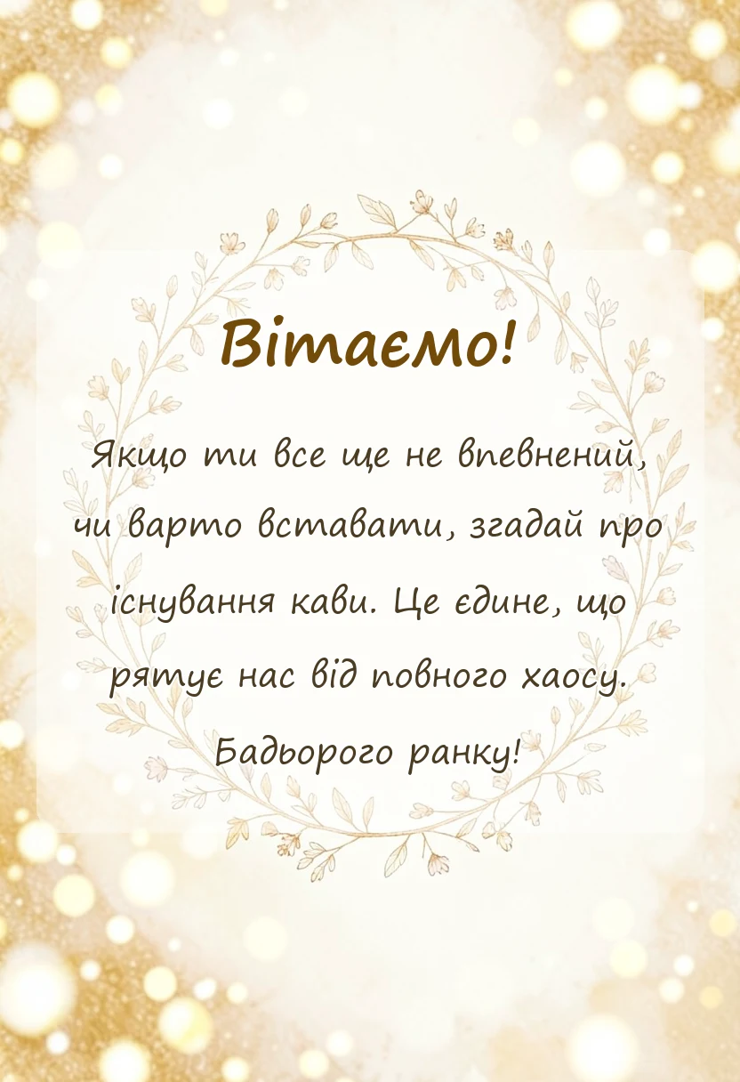 вітальна листівка - смішні цитати доброго ранку