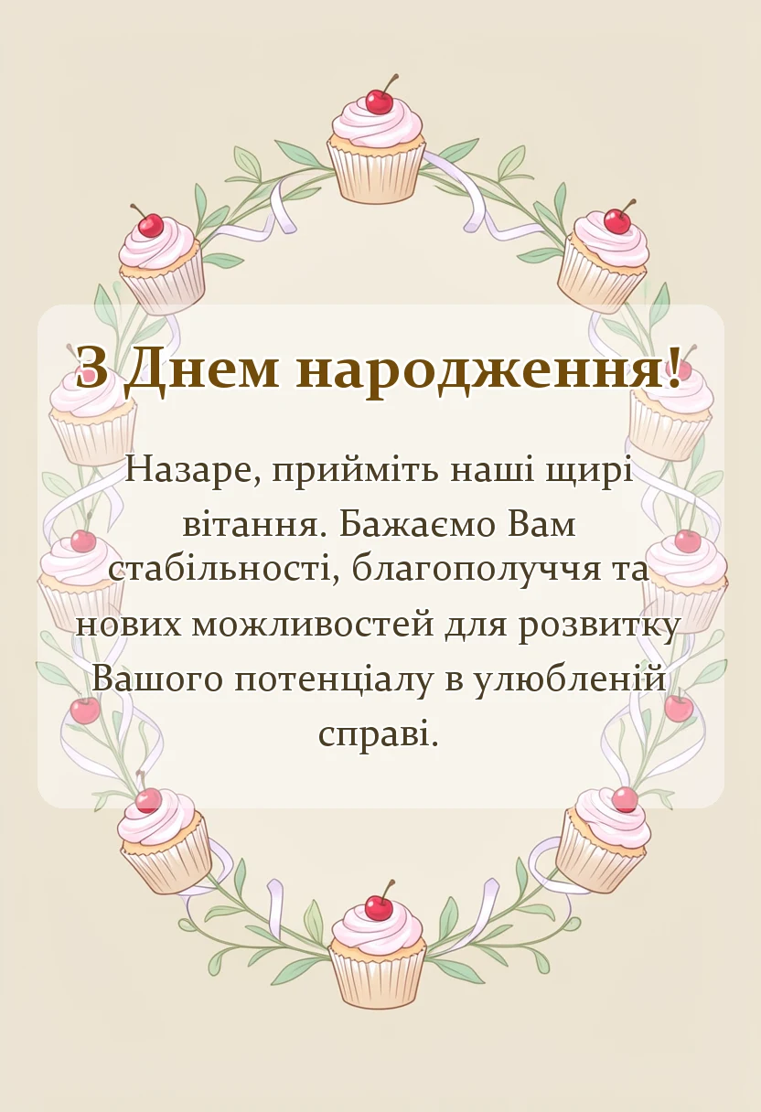 листівка з побажанням - привітання з днем народження назару