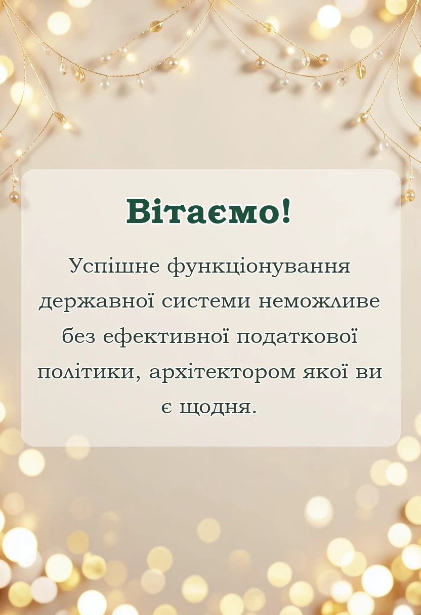 унікальна листівка - привітання з днем податківця своїми словами
