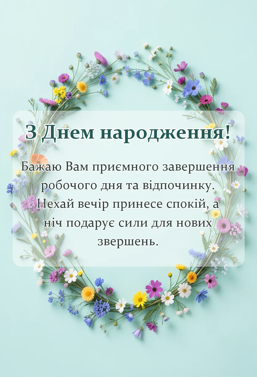 красива листівка: побажання доброго вечора і спокійної ночі