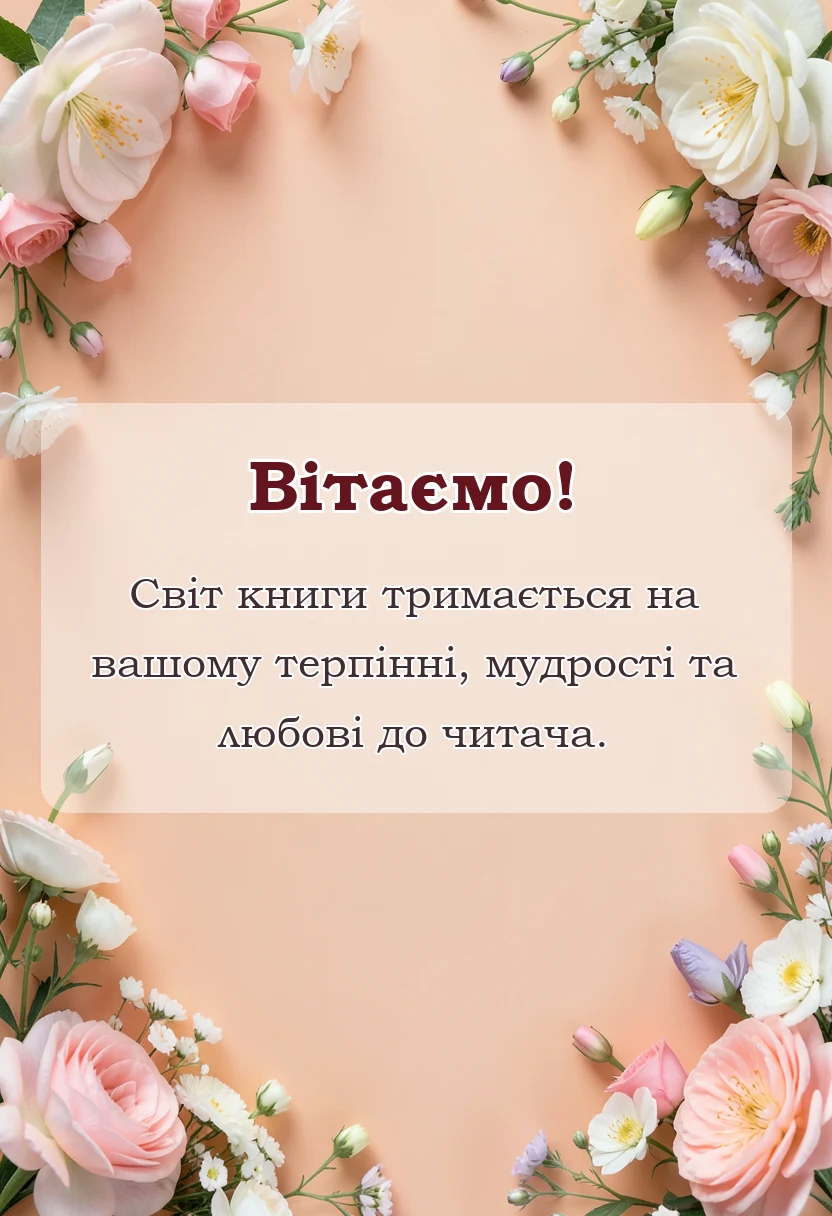 святкова картинка: привітання з днем бібліотекаря вірші