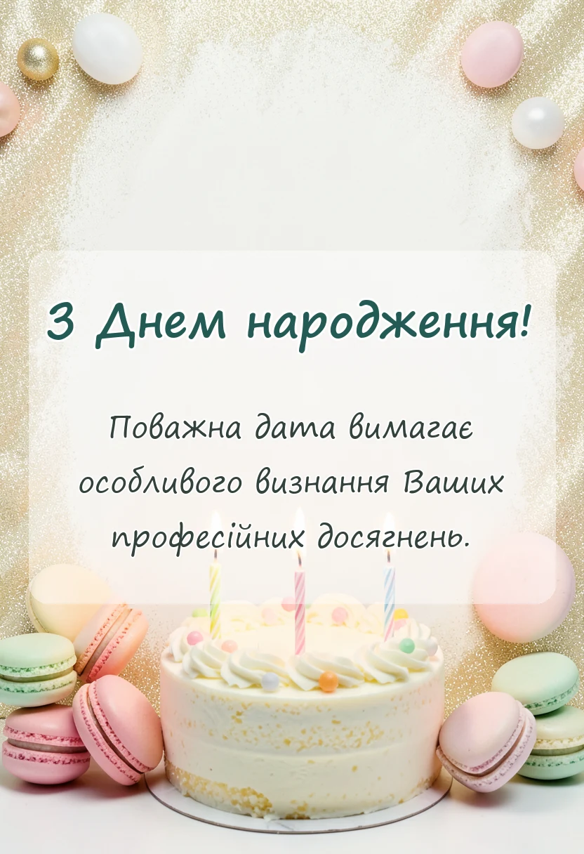 листівка з побажанням - привітання з днем народження з ювілеєм