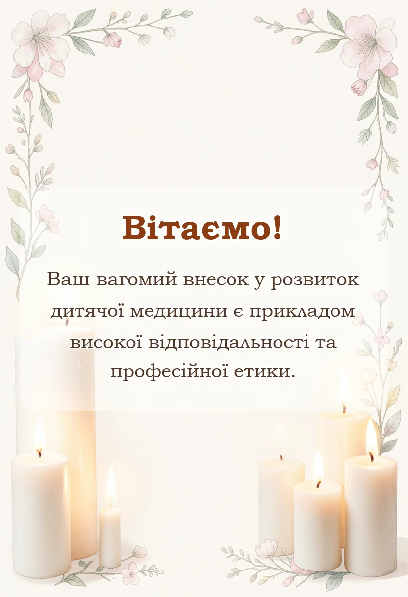 листівка з побажанням - привітання з днем педіатра