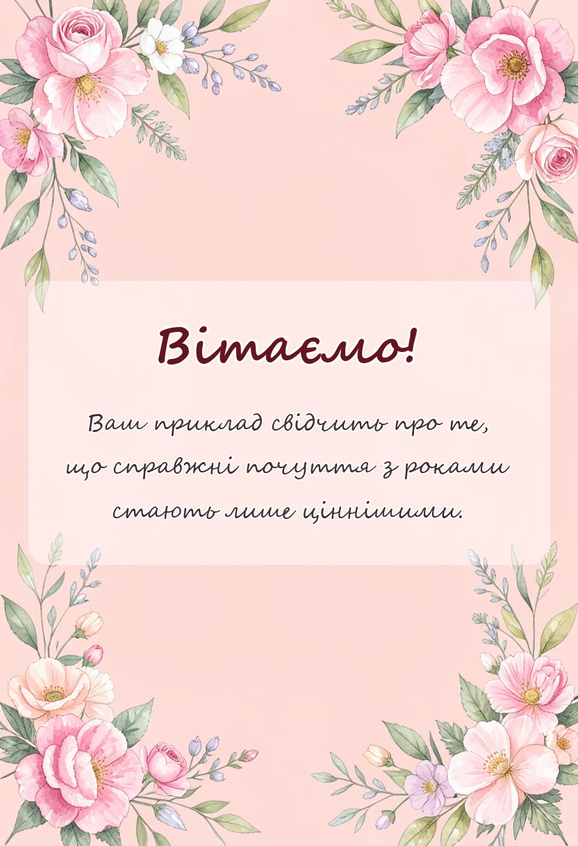 листівка з побажанням - картинки з оксамитовим ювілеєм весілля