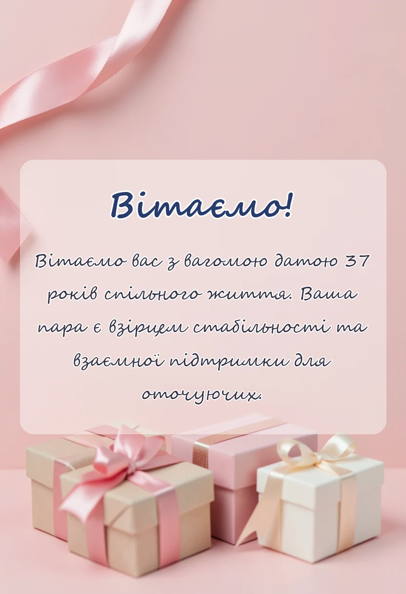 вітальна листівка - річниця весілля 37 років картинки