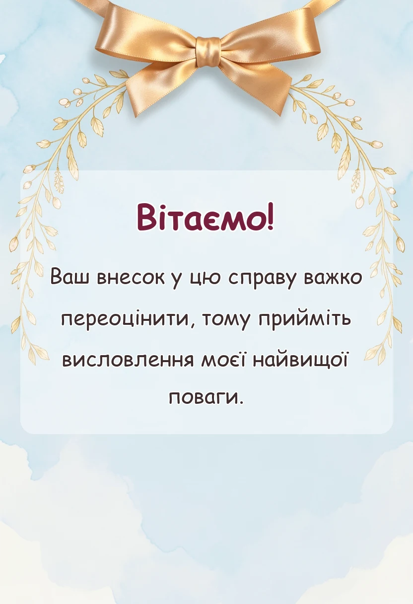 вітальна листівка - слова подяки за добрі справи