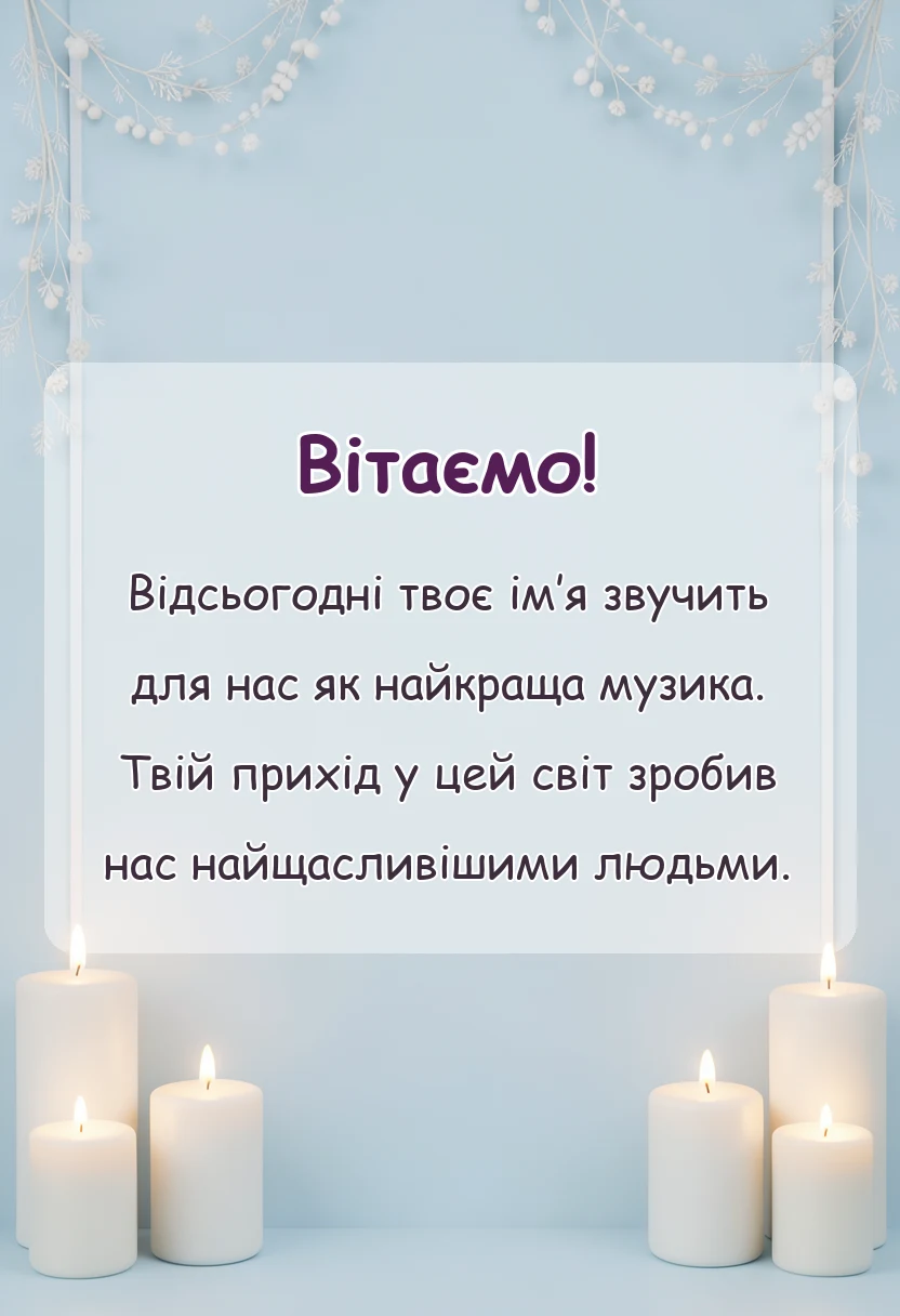 листівка з побажанням - привітання з народженням сина