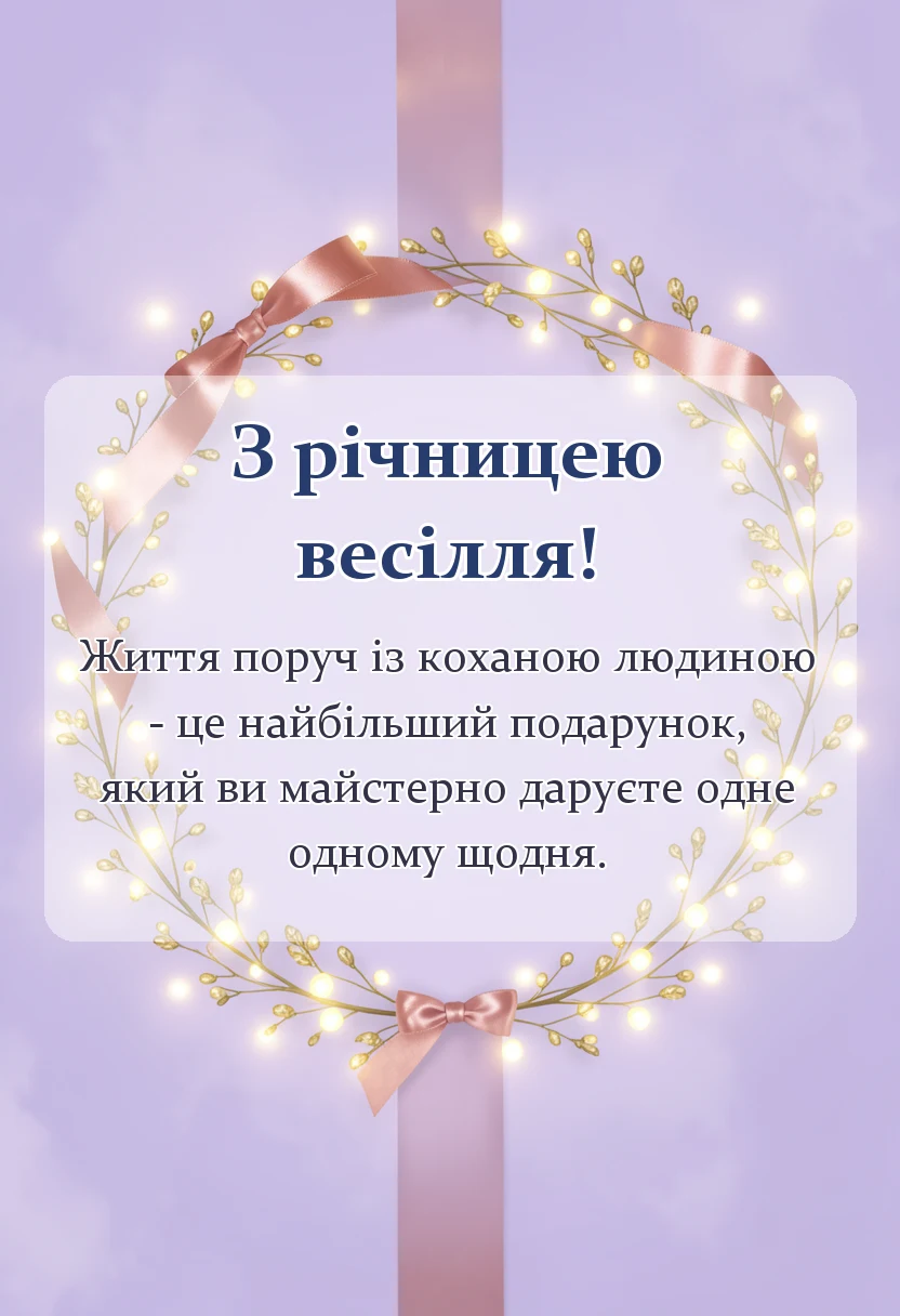 вітальна листівка - привітання з річницею одруження
