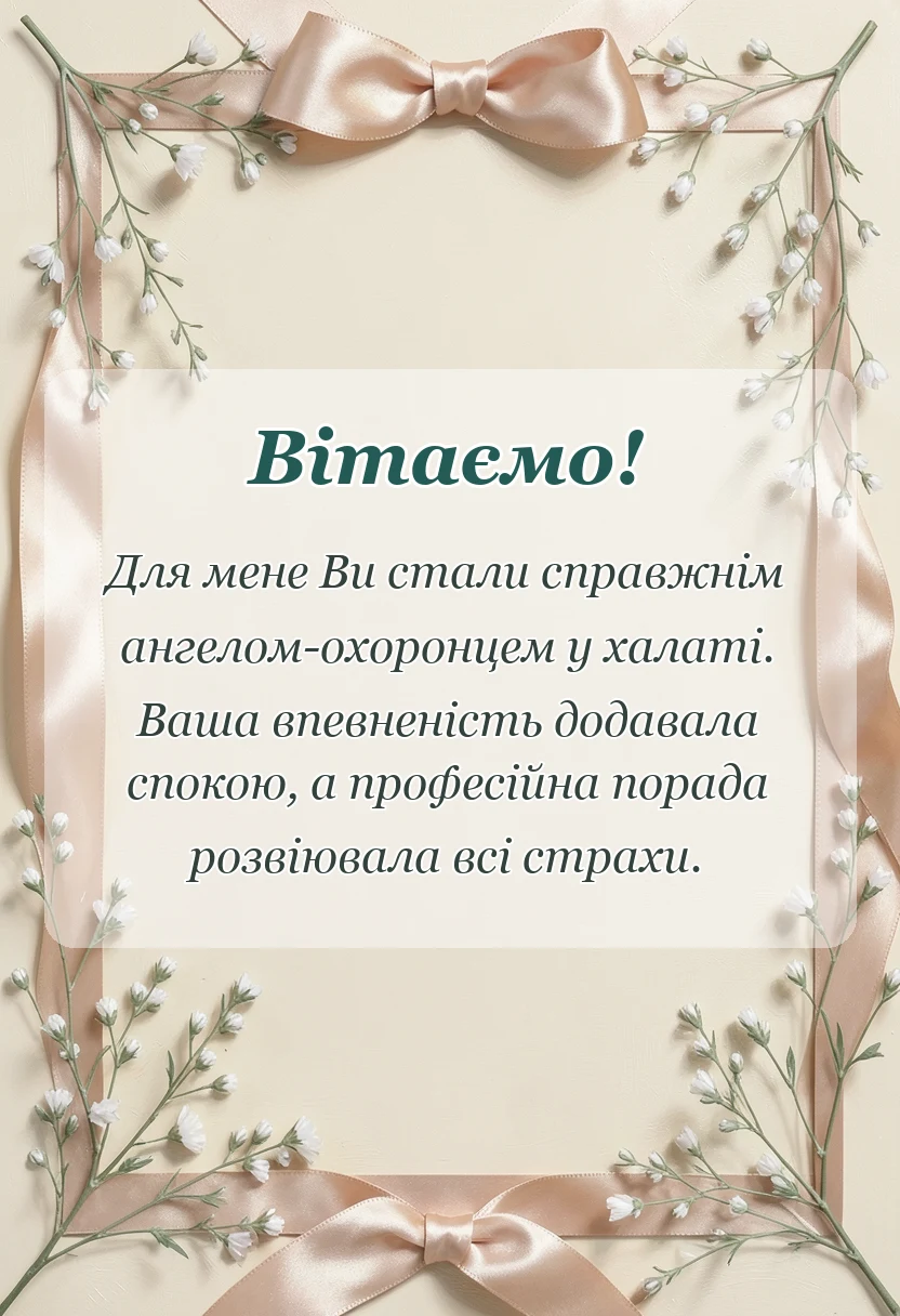 вітальна листівка - слова подяки лікарям