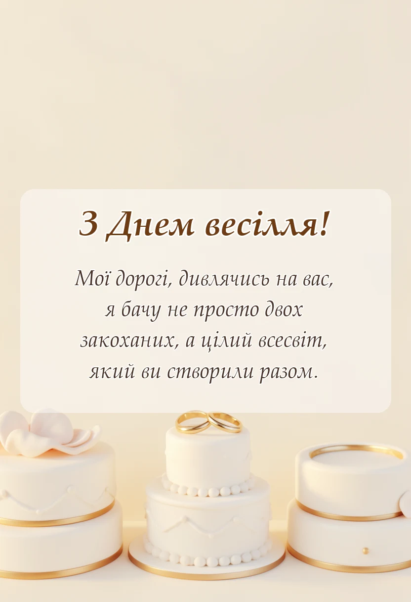 листівка з побажанням - привітання з весіллям в прозі