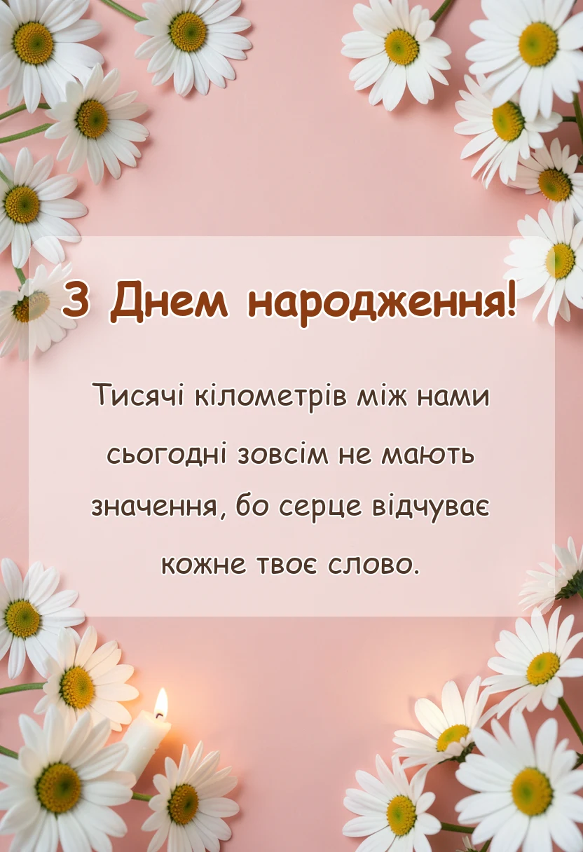 унікальна листівка - привітання з днем народження на відстані