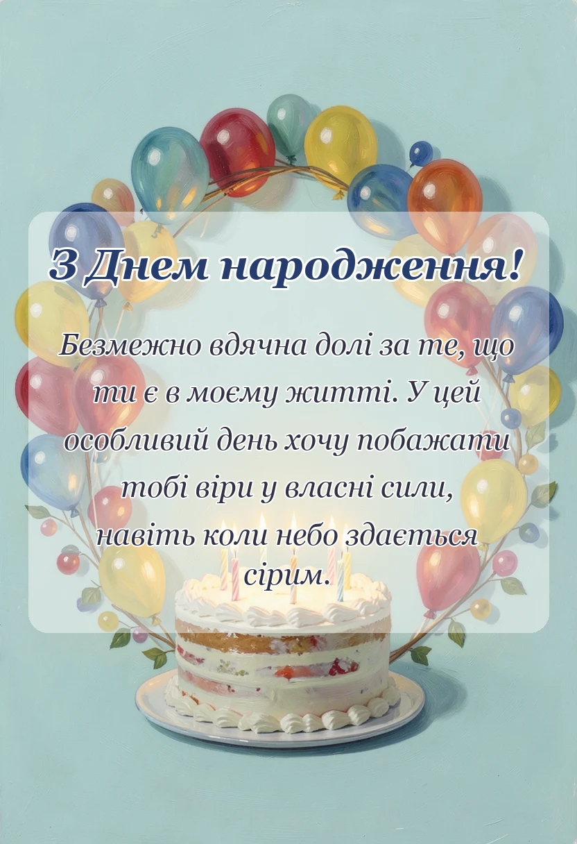 листівка з побажанням - що побажати на день народження