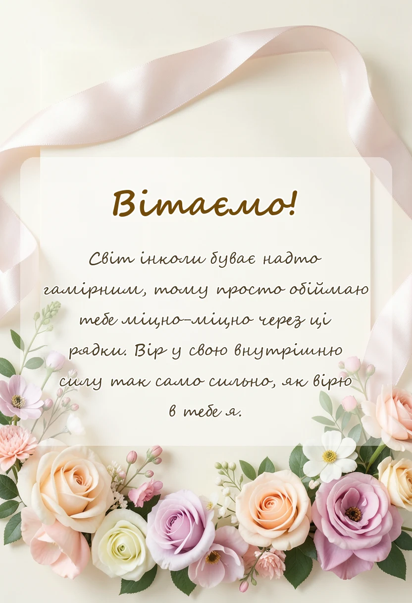 вітальна листівка - слова підтримки