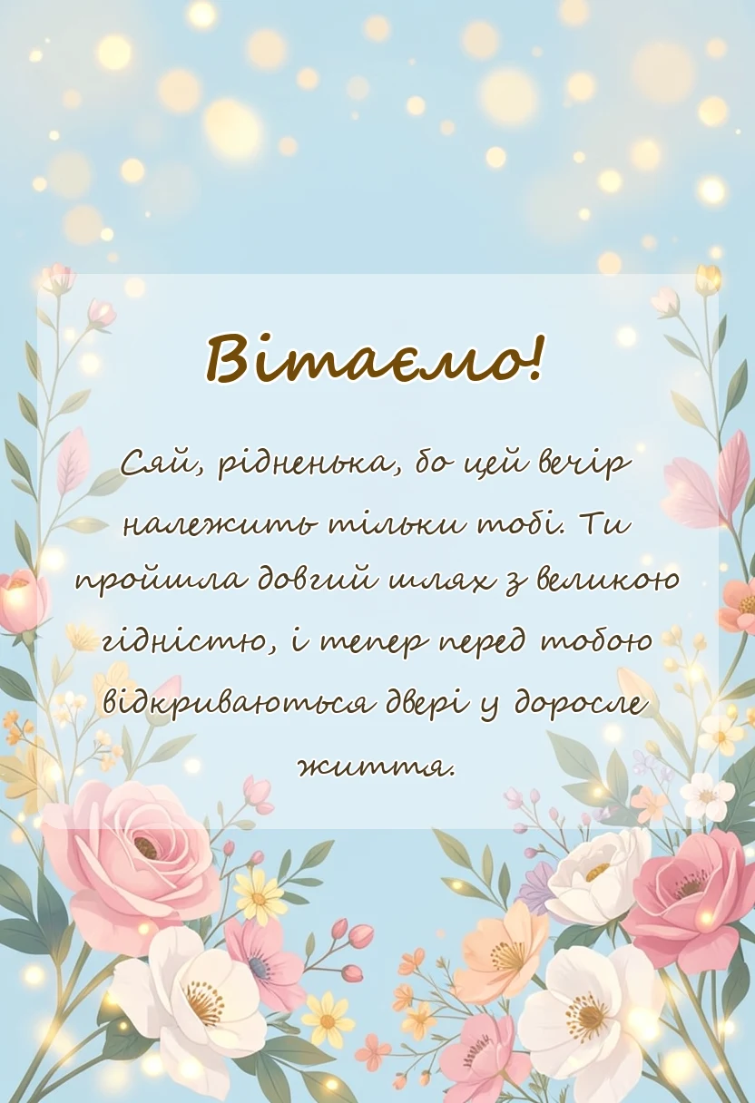 святкова картинка: побажання випускниці