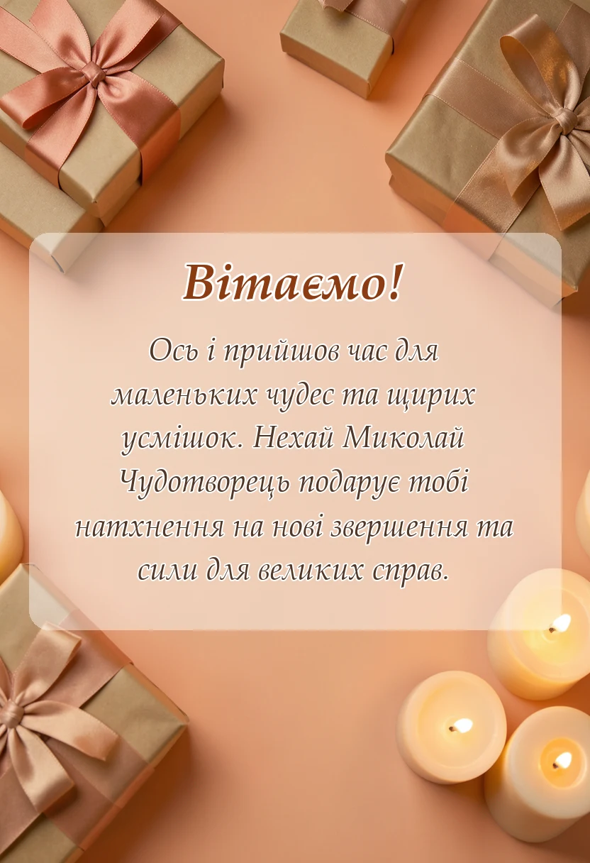 унікальна листівка - картинки привітання з днем святого миколая чудотворця