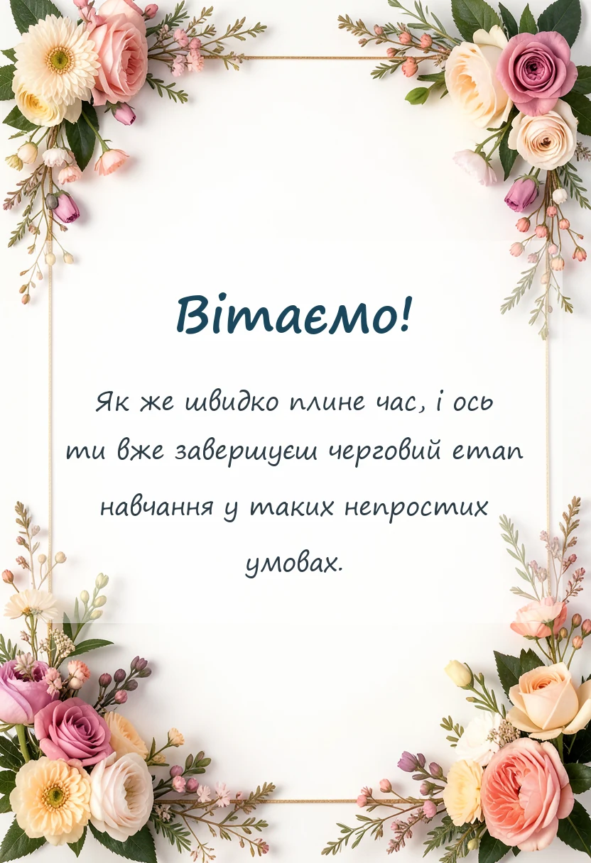 красива листівка: привітання з останнім дзвоником під час війни