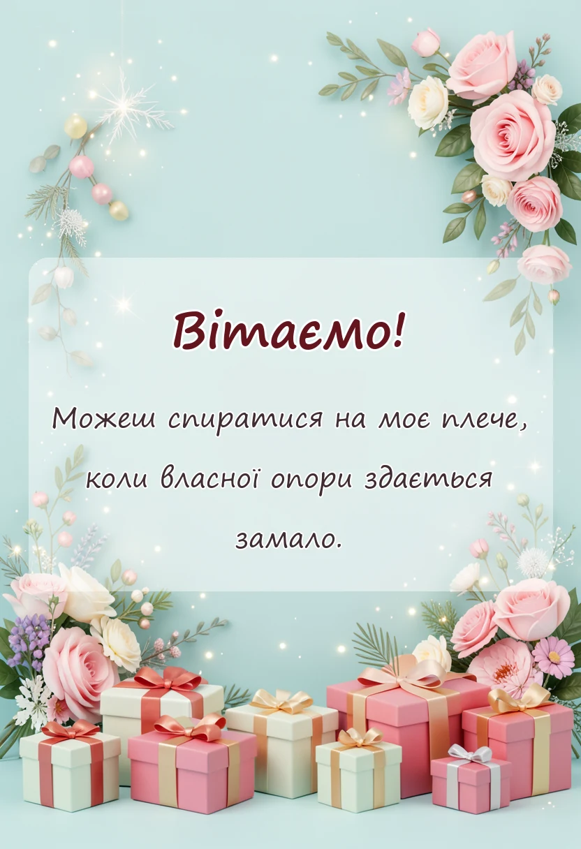 святкова картинка: слова підтримки