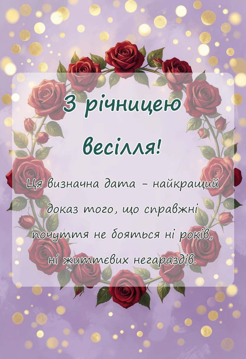 красива листівка: привітання з рубіновим весіллям своїми словами