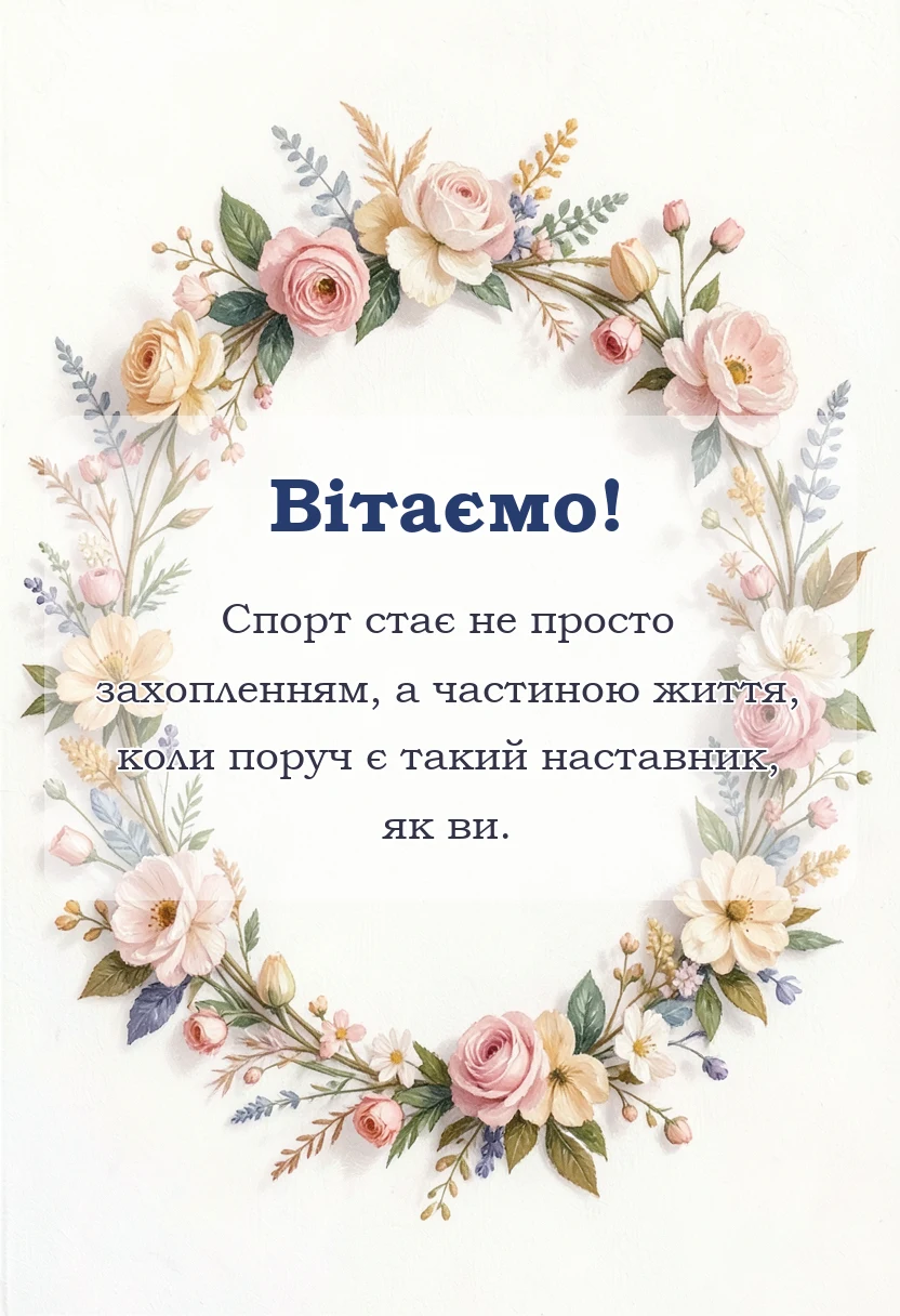 листівка з побажанням - слова подяки тренеру