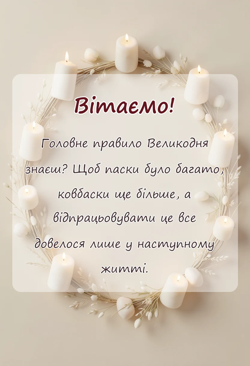 красива листівка: привітання з великодніми святами