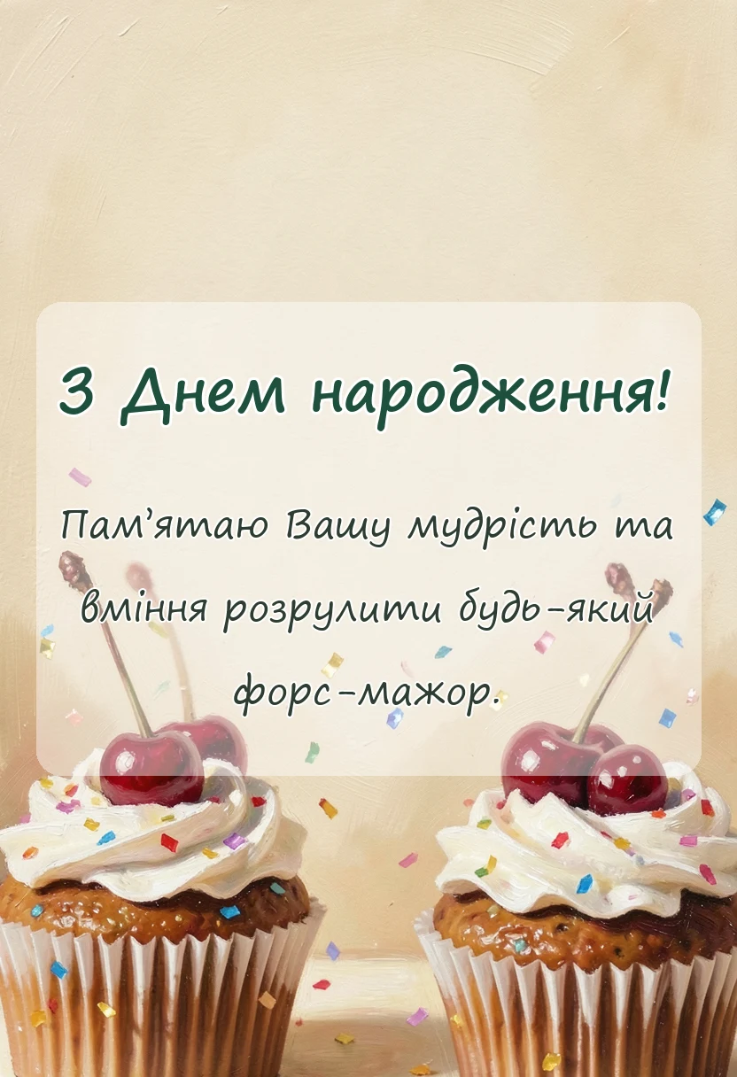 вітальна листівка - привітання з днем народження колишньому керівнику офіційні короткі своїми словами