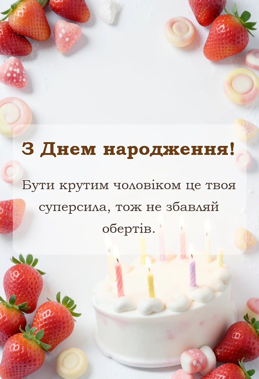 вітальна листівка - привітання з днем народження чоловіку