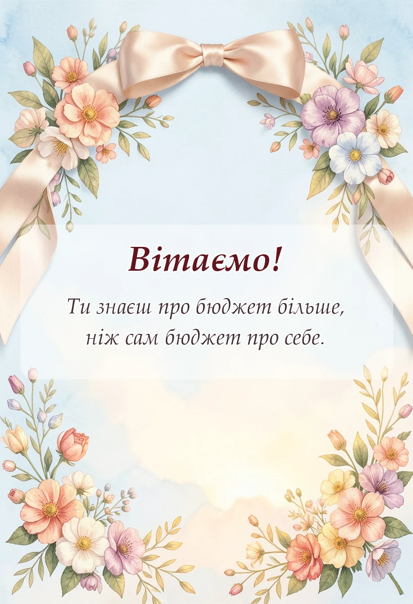 листівка з побажанням - привітання з днем податківця своїми словами