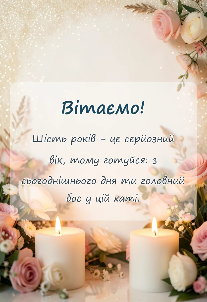 красива листівка: картинки з днем народження 6 років