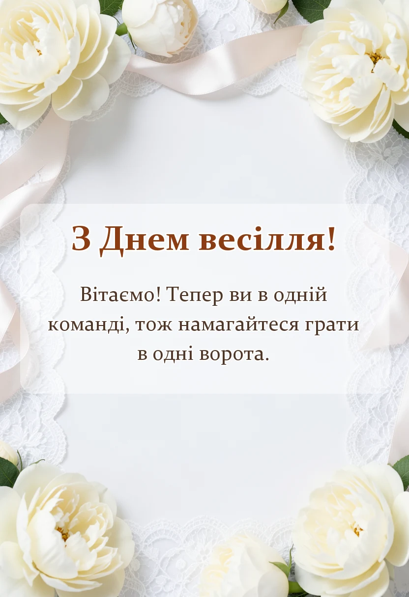 святкова картинка: короткі привітання з весіллям