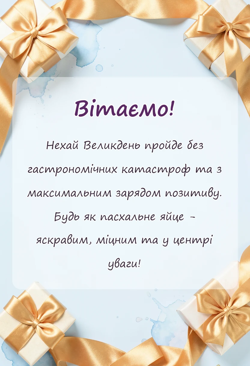 вітальна листівка - привітання з великоднем в прозі