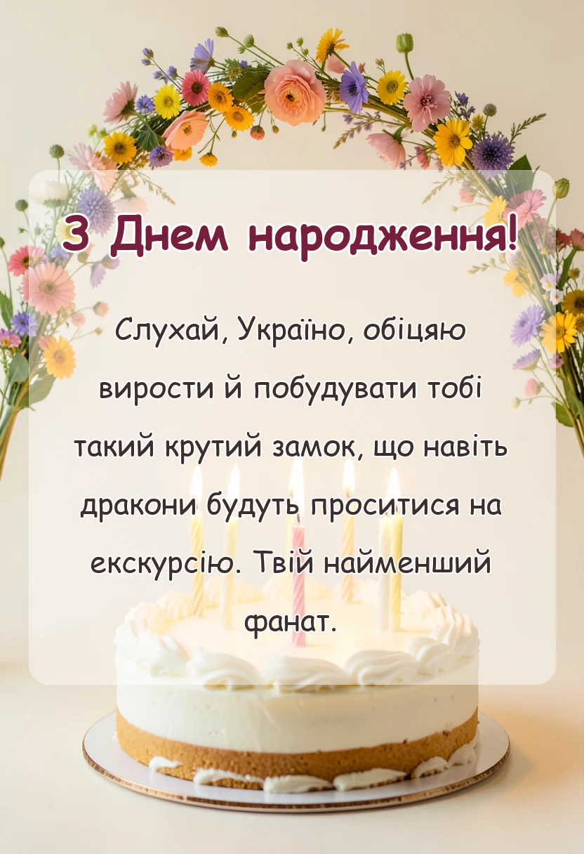 вітальна листівка - побажання україні від дітей