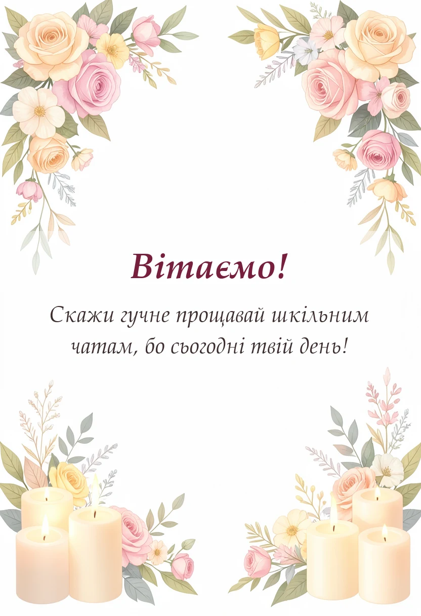 святкова картинка: привітання з останнім дзвоником під час війни