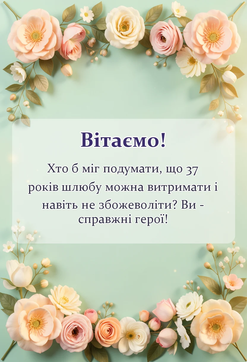 листівка з побажанням - річниця весілля 37 років картинки