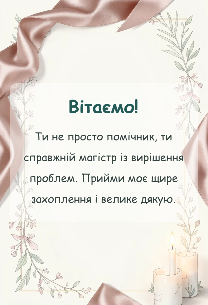 листівка з побажанням - слова подяки за добрі справи