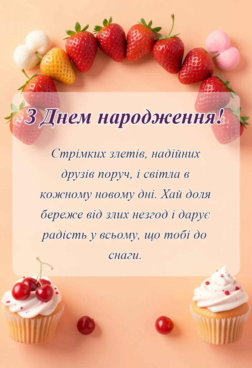 вітальна листівка - привітання з днем народження чоловіку