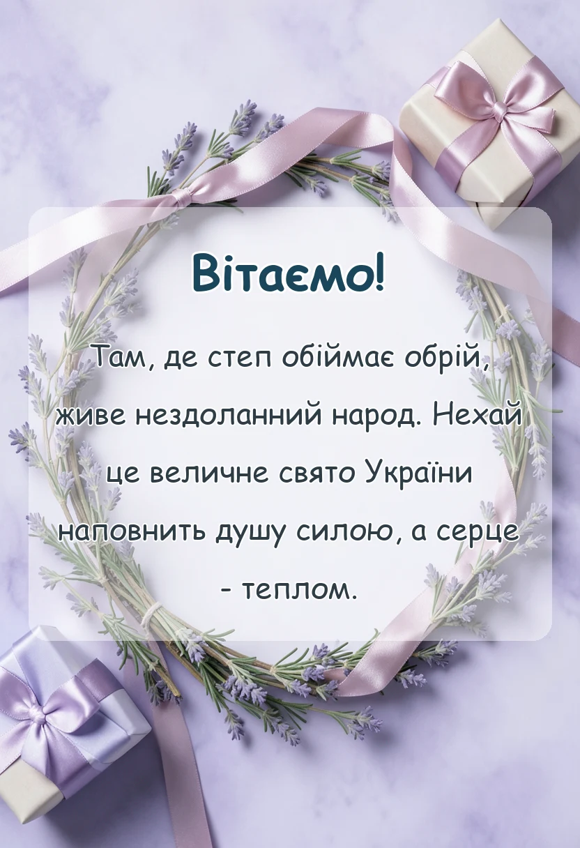 унікальна листівка - привітання з днем незалежності україни